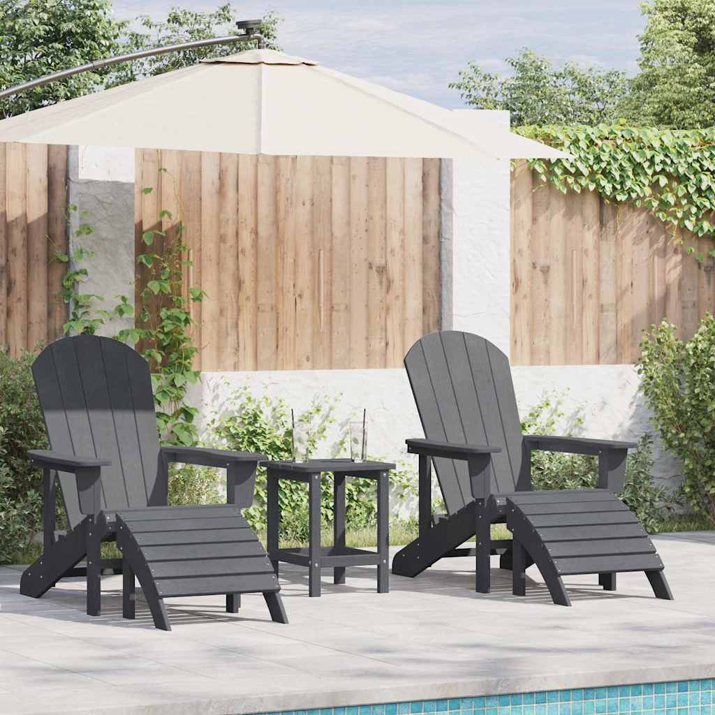 Vrtna stolica 3 pcs Svijetlo siva Polietilen