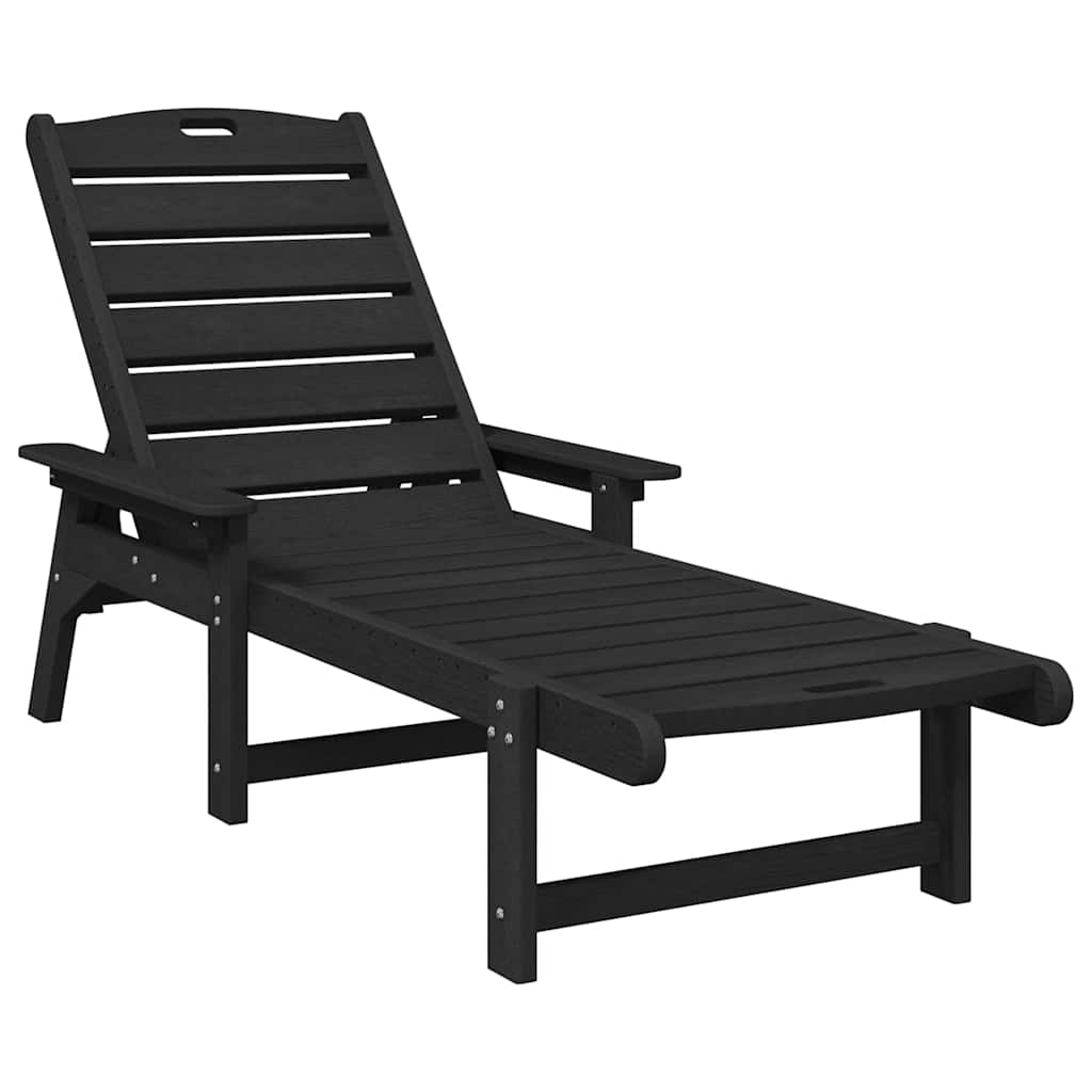 Ležaljka 2 pcs Crna 195,5 x 53 x 98,5 cm Polietilen