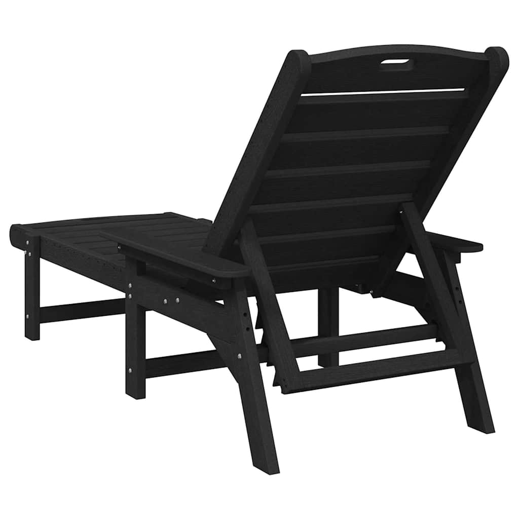 Ležaljka 2 pcs Crna 195,5 x 53 x 98,5 cm Polietilen