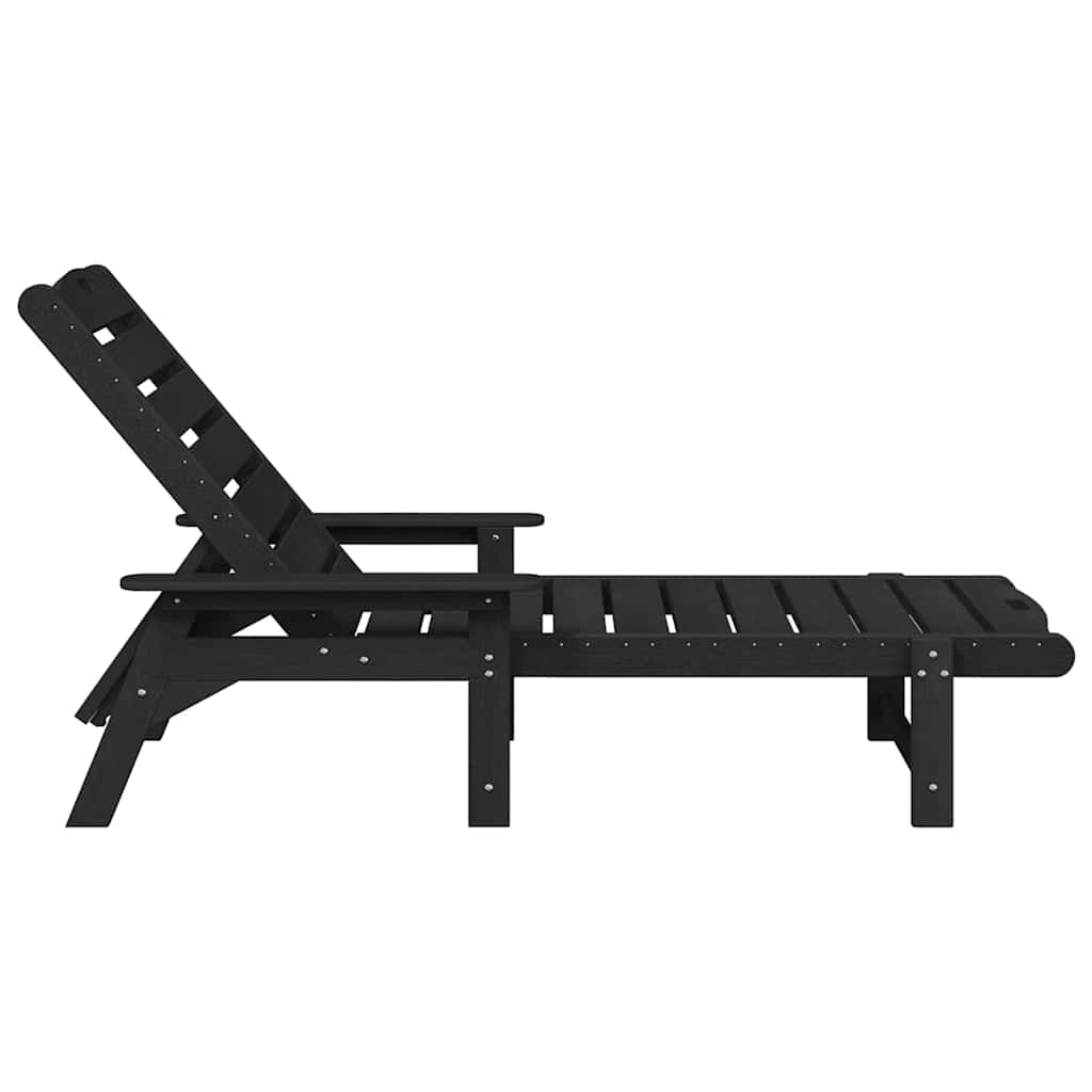 Ležaljka 2 pcs Crna 195,5 x 53 x 98,5 cm Polietilen
