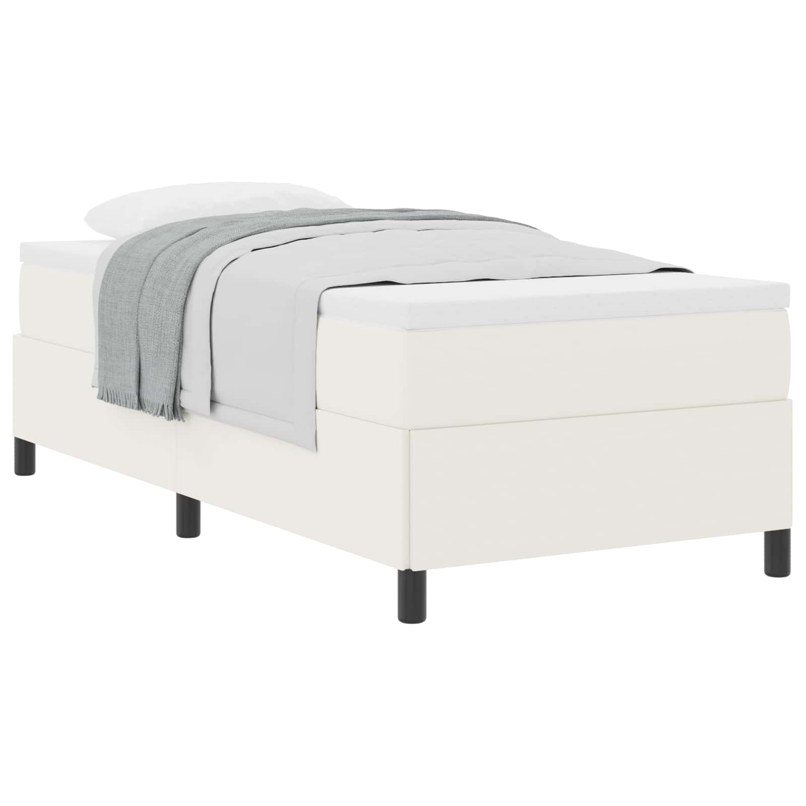 Krevet s opruga kutije Krem 90 x 190 cm Kordura tekstil