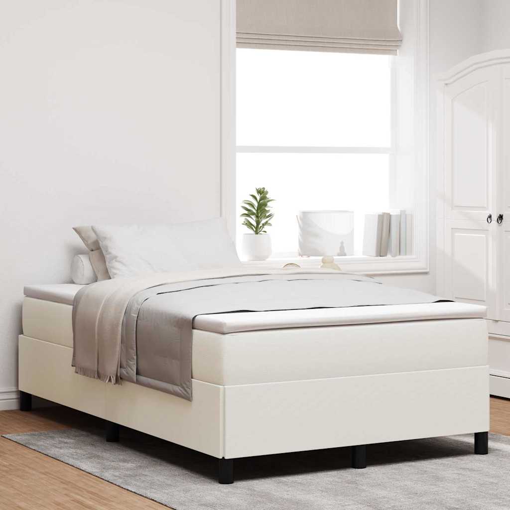 Krevet s opruga kutije Krem 120 x 190 cm Kordura tekstil