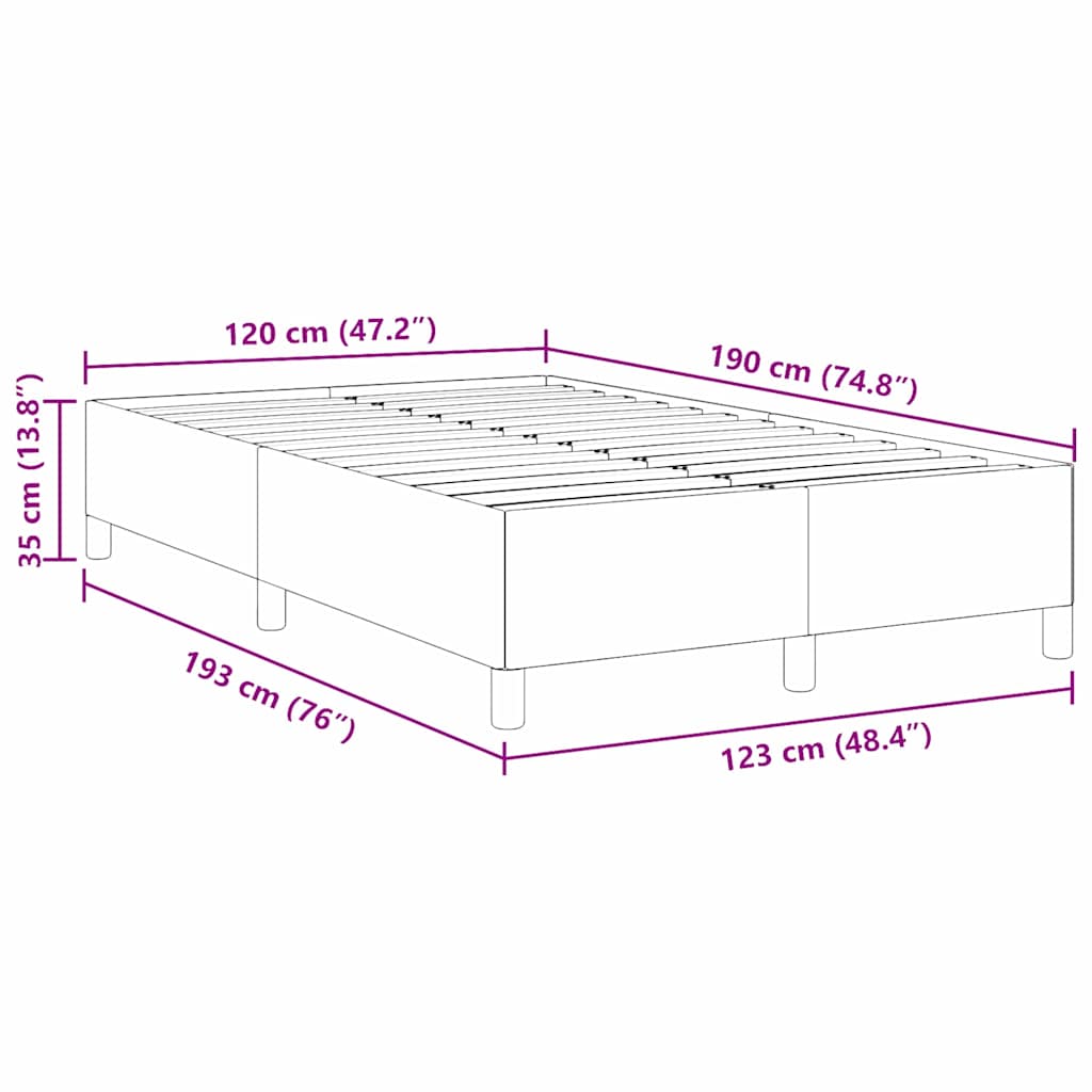 Krevet s opruga kutije Krem 120 x 190 cm Kordura tekstil