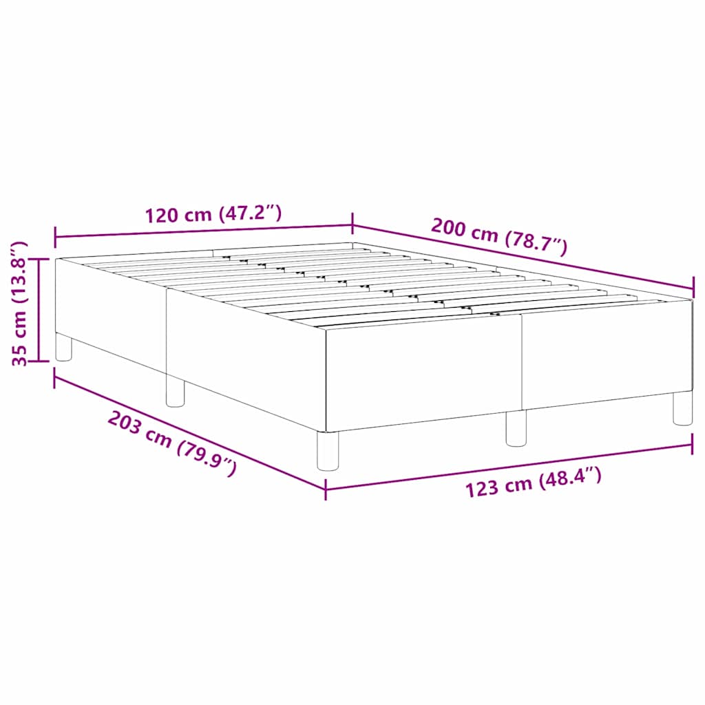 Krevet s opruga kutije Tamnosiva 120 x 200 cm Kordura tekstil