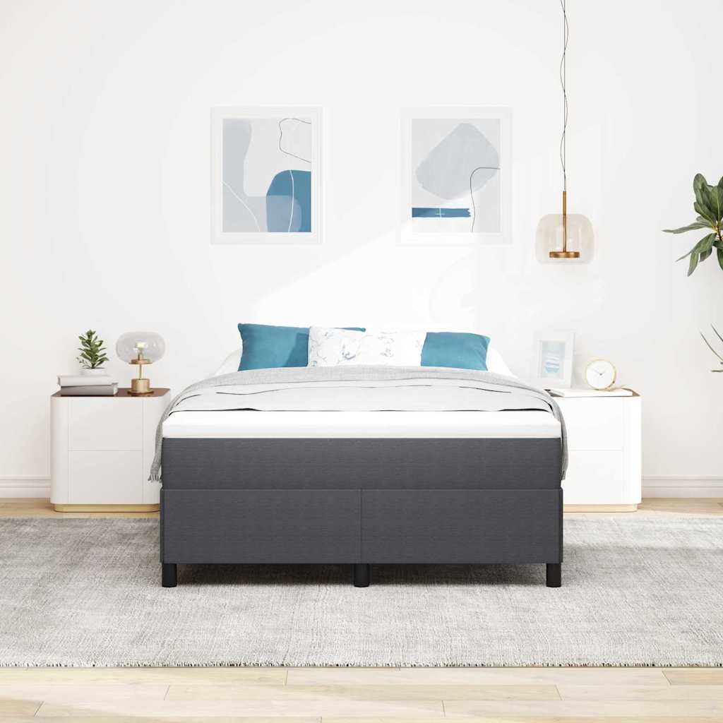 Krevet s opruga kutije Tamnosiva 140 x 190 cm Kordura tekstil