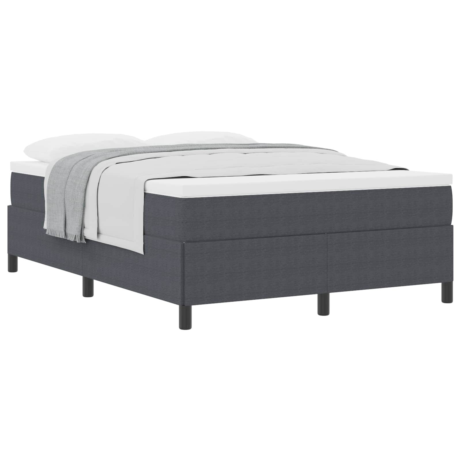 Krevet s opruga kutije Tamnosiva 140 x 200 cm Kordura tekstil