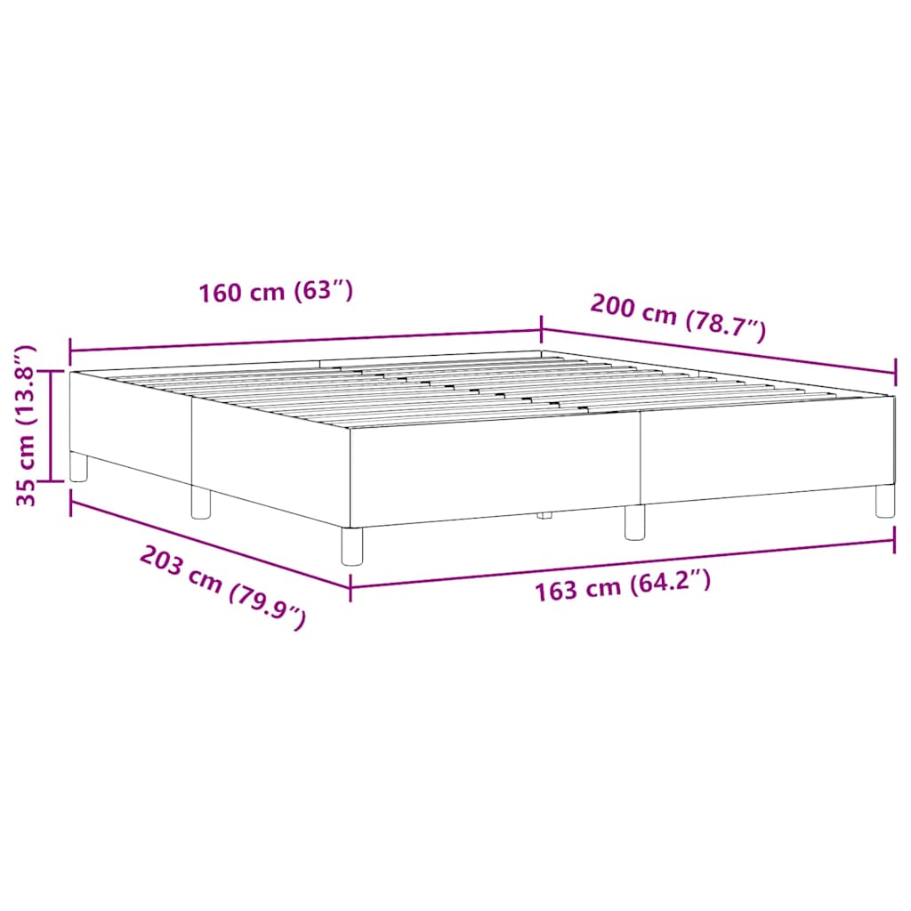 Krevet s opruga kutije Svjetlosiva 160 x 200 cm Kordura tekstil