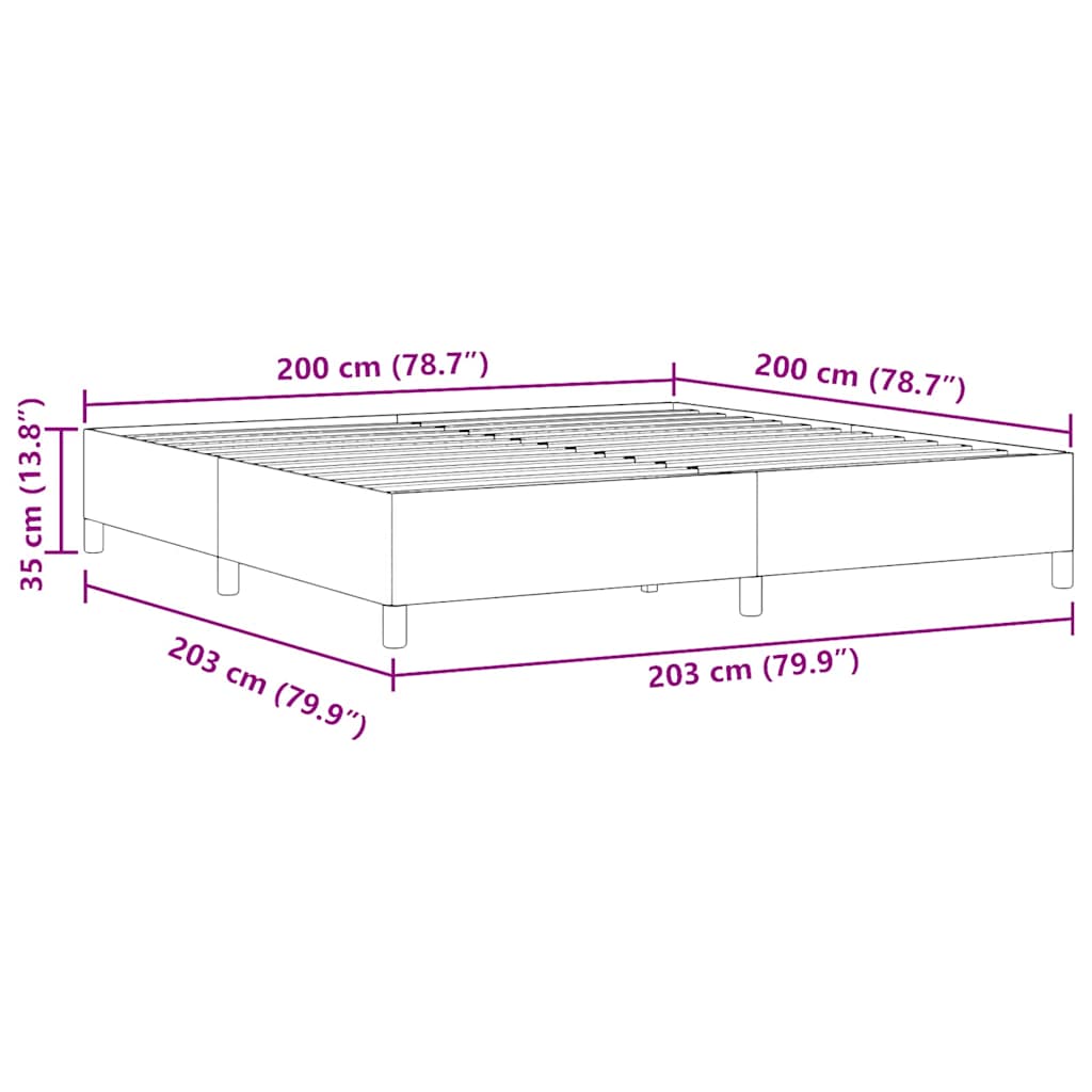 Krevet s opruga kutije Krem 200 x 200 cm Kordura tekstil