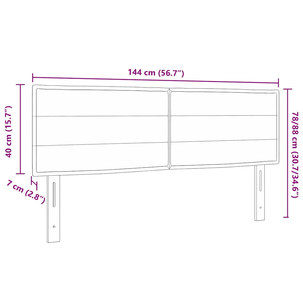Uzglavlje Svijetlo siva 144 cm tkanina