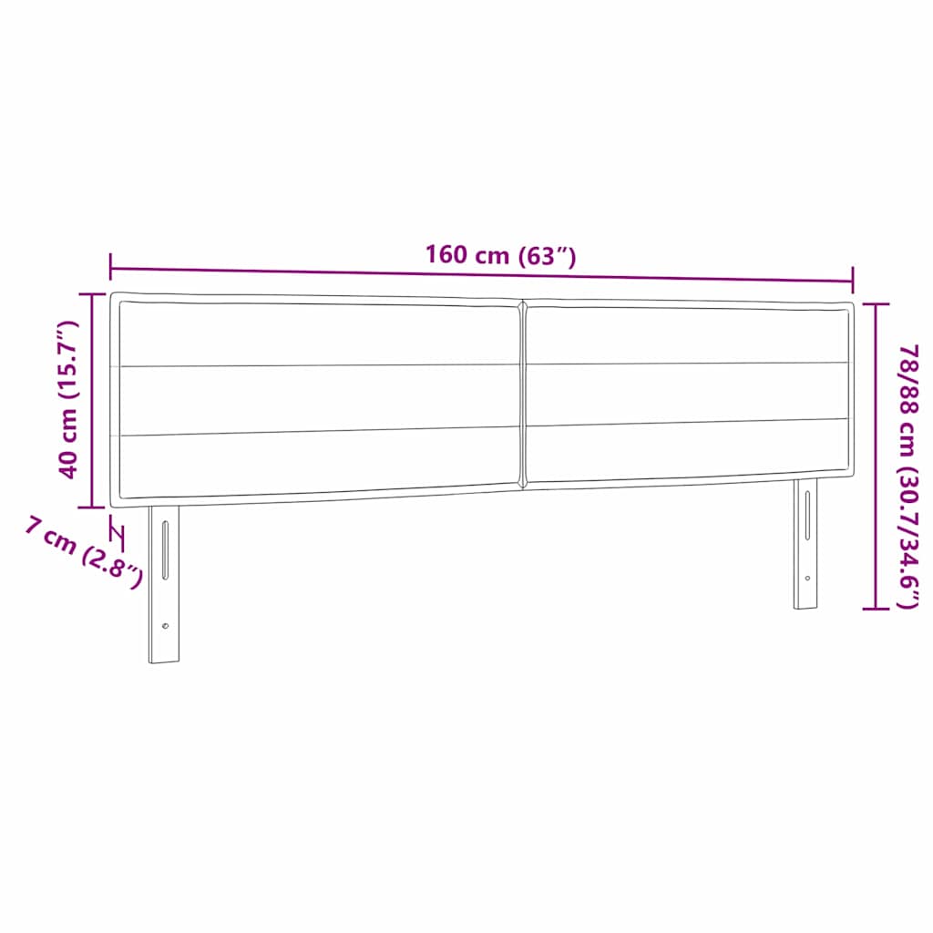 Uzglavlje Crna 160 cm tkanina