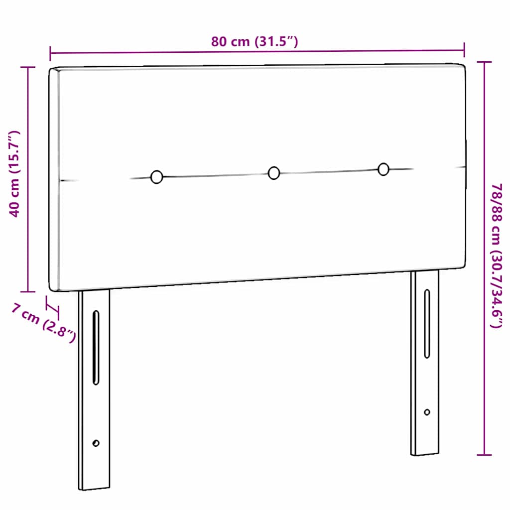 Uzglavlje podesivo po visini Tamno siva 80 cm tkanina