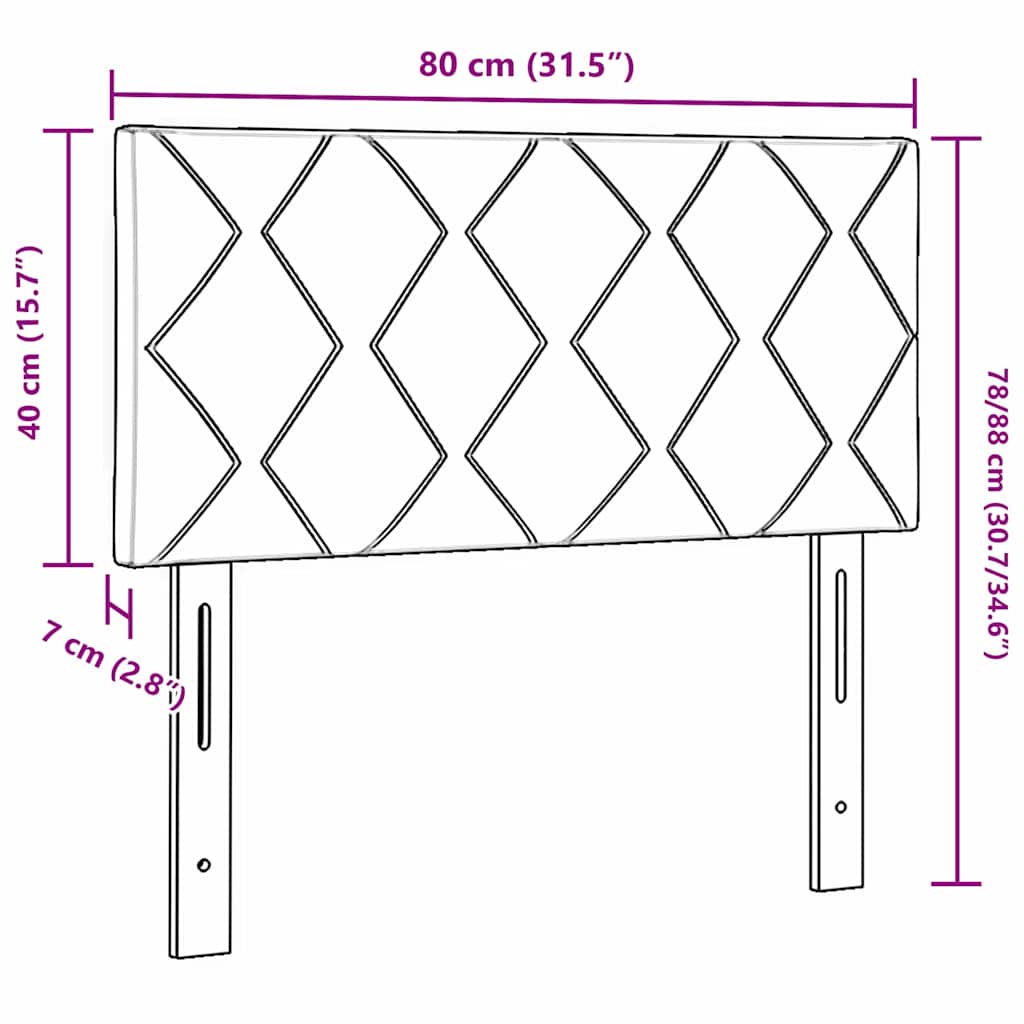 Uzglavlje Svijetlo siva 80 cm tkanina