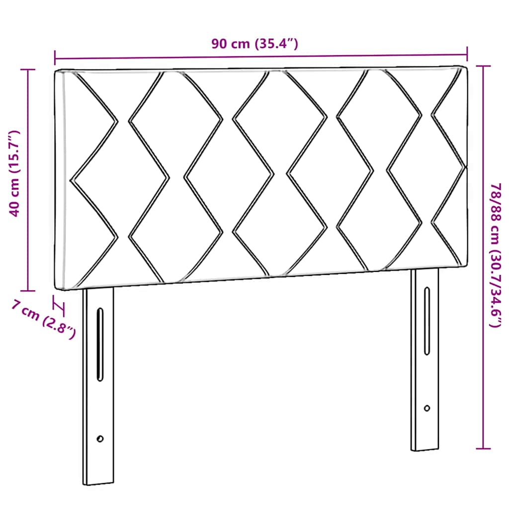Uzglavlje Crna 90 cm Baršun