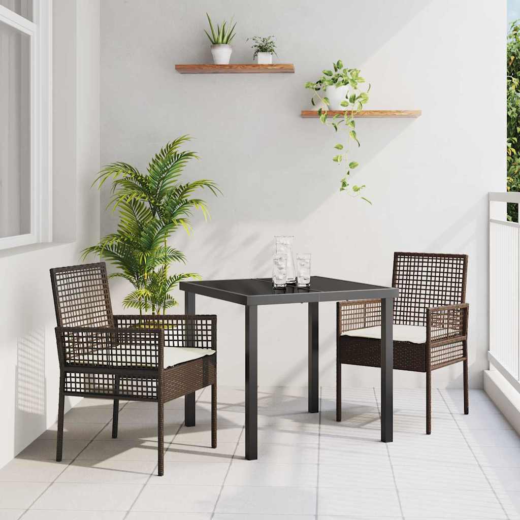 Vrtna stolica s jastukom 2 pcs Smeđa 55 x 53 x 85 cm poliratan