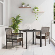 Vrtna stolica s jastukom 2 pcs Smeđa 55 x 53 x 85 cm poliratan