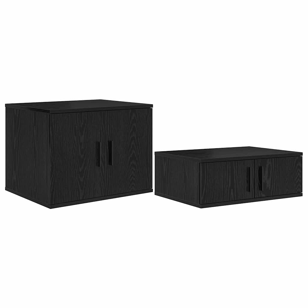 Ormarić za pohranu 2 pcs Crni hrast 108 x 41 x 40 cm