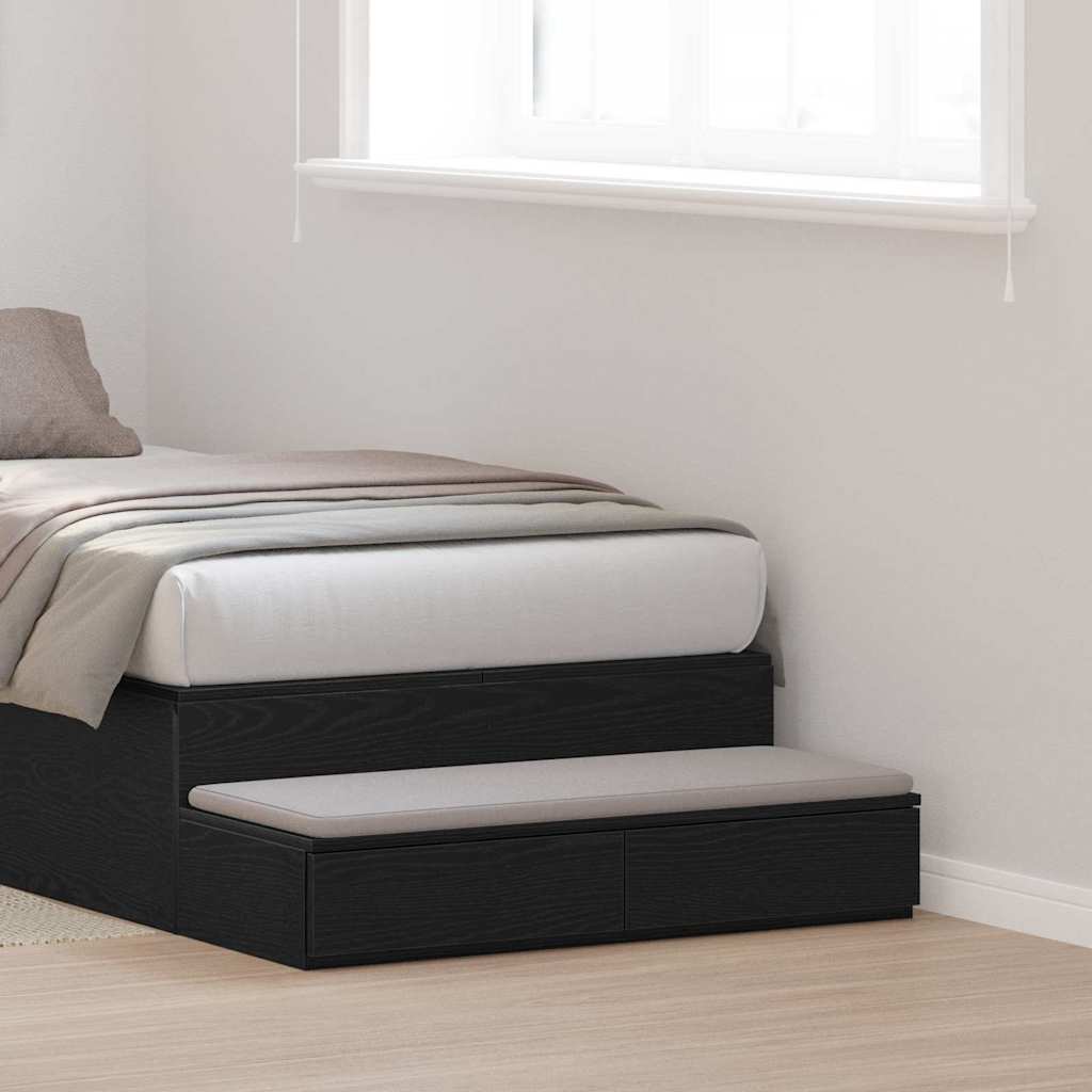 Ladice za krevet s ladicama Crni hrast 90 x 36,5 x 16,5 cm