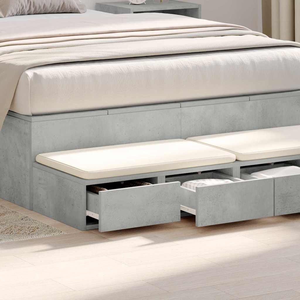 Ladice za krevet s ladicama Betonski sivi 120 x 36,5 x 16,5 cm