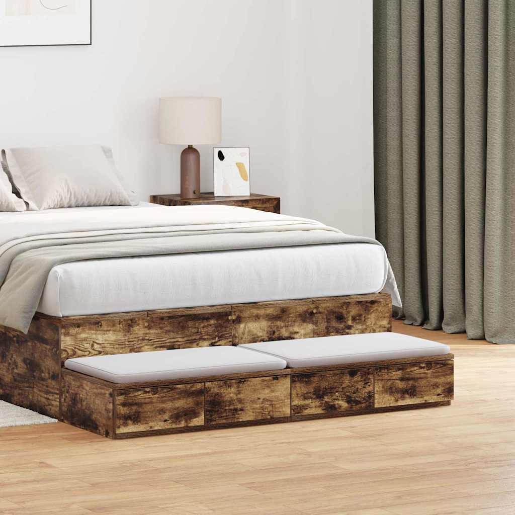 Ladice za krevet s ladicama Dimljeni hrast 120 x 36,5 x 16,5 cm