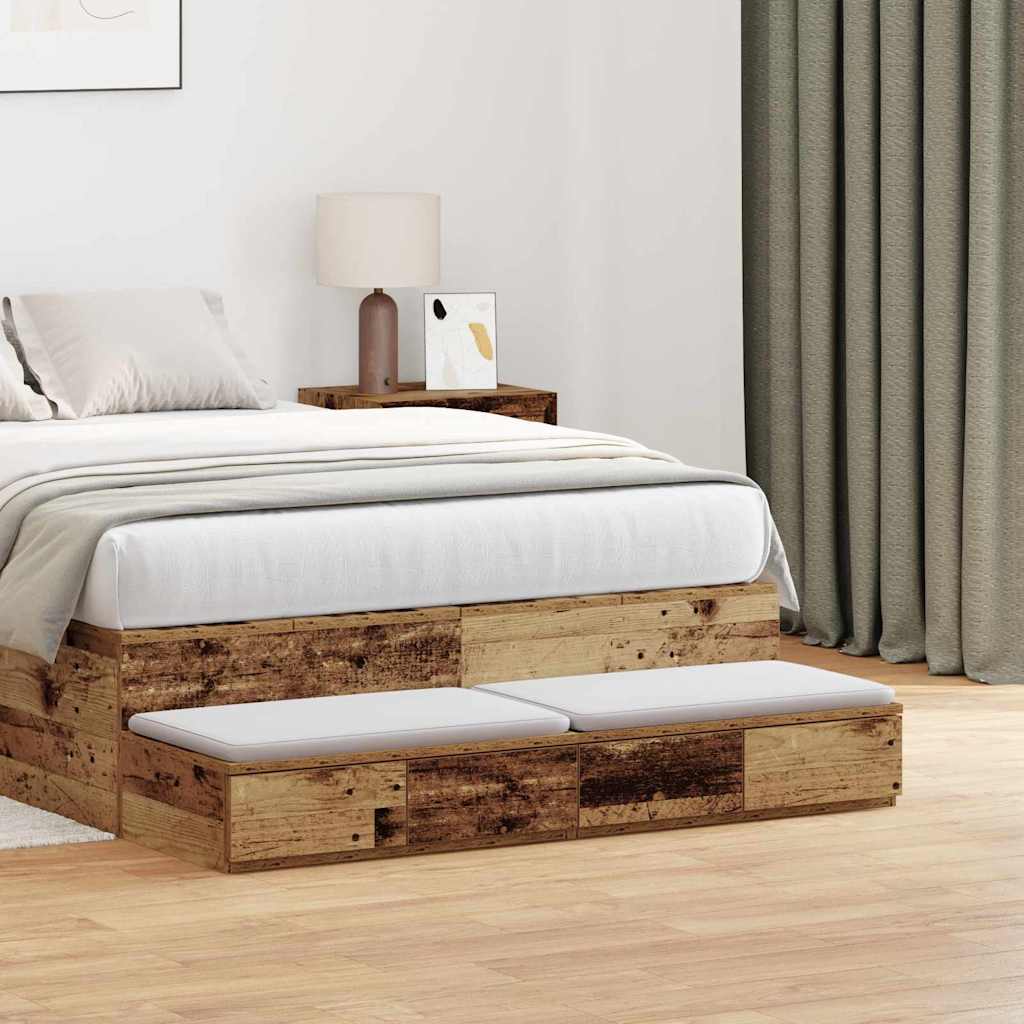 Ladice za krevet s ladicama Staro drvo 120 x 36,5 x 16,5 cm