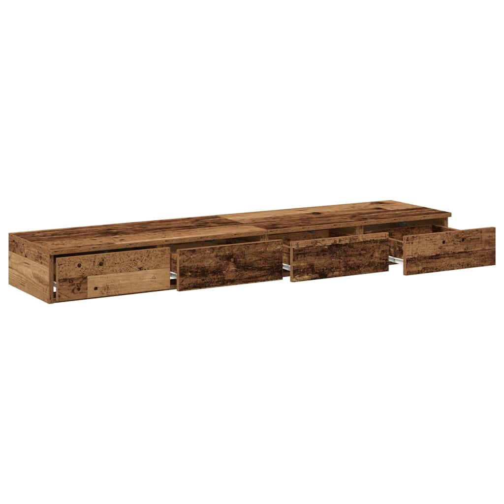 Ladice za krevet s ladicama Staro drvo 140 x 36,5 x 16,5 cm
