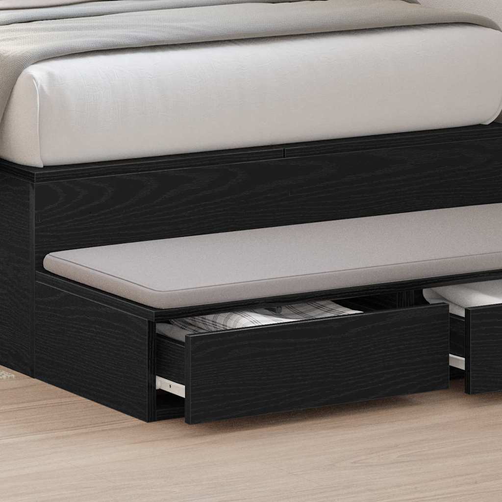 Ladice za krevet s ladicama Crni hrast 75 x 36,5 x 16,5 cm