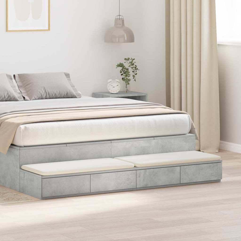 Ladice za krevet s ladicama Betonski sivi 160 x 36,5 x 16,5 cm