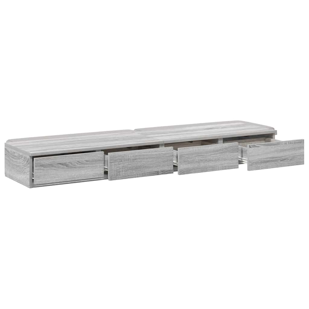 Ladice za krevet s ladicama Siva Sonoma 160 x 36,5 x 16,5 cm