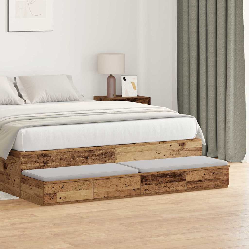 Ladice za krevet s ladicama Staro drvo 160 x 36,5 x 16,5 cm