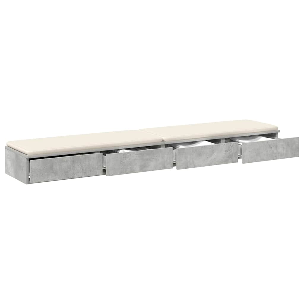Ladice za krevet s ladicama Betonski sivi 180 x 36,5 x 16,5 cm