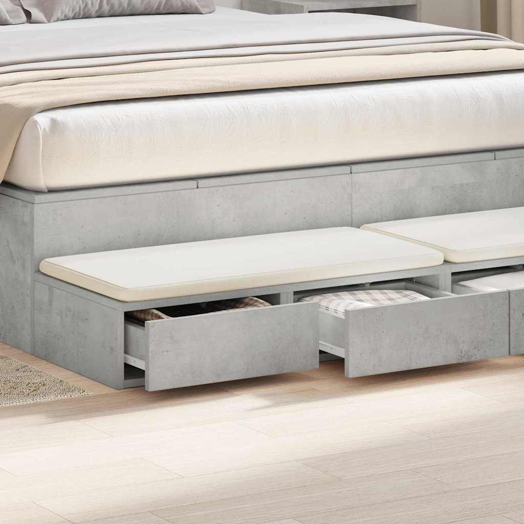 Ladice za krevet s ladicama Betonski sivi 135 x 36,5 x 16,5 cm