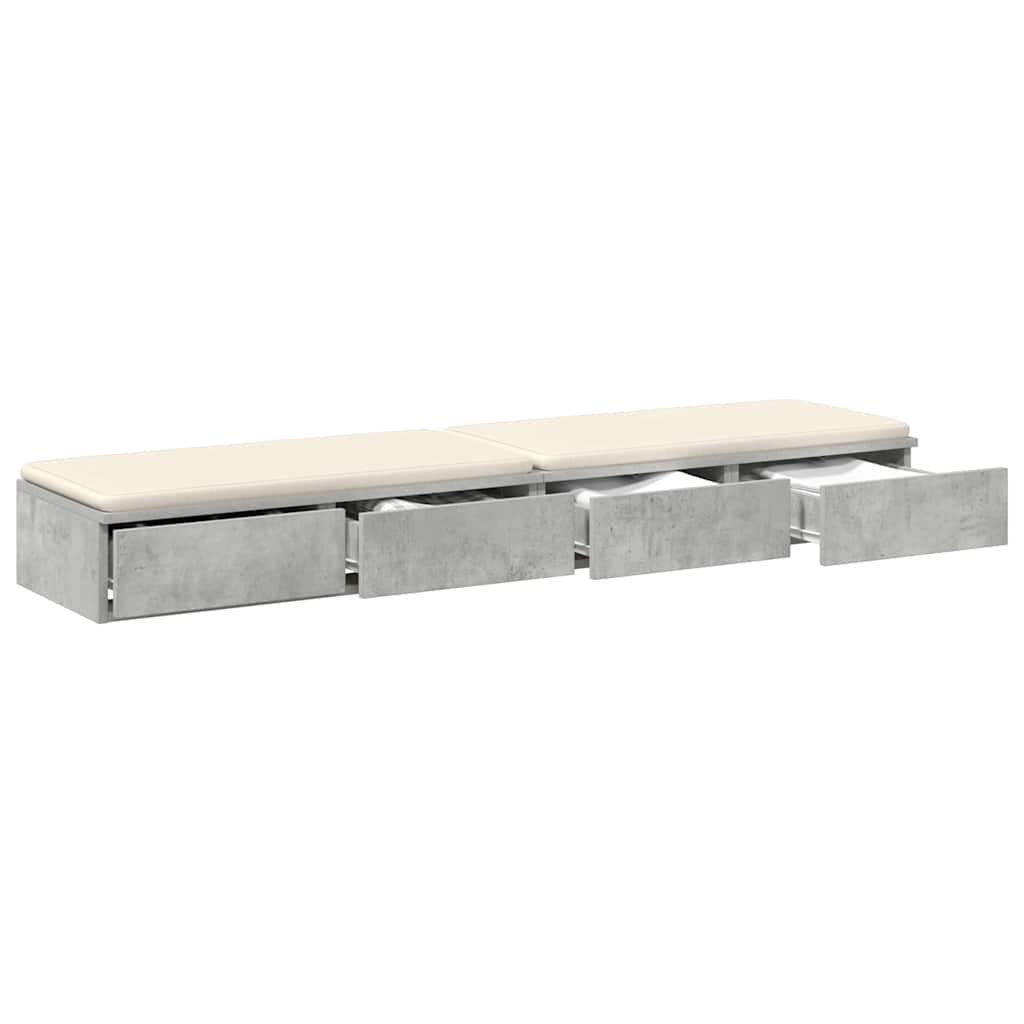 Ladice za krevet s ladicama Betonski sivi 135 x 36,5 x 16,5 cm