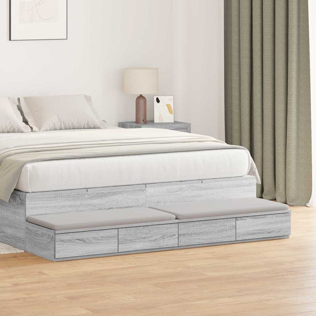 Ladice za krevet s ladicama Siva Sonoma 135 x 36,5 x 16,5 cm