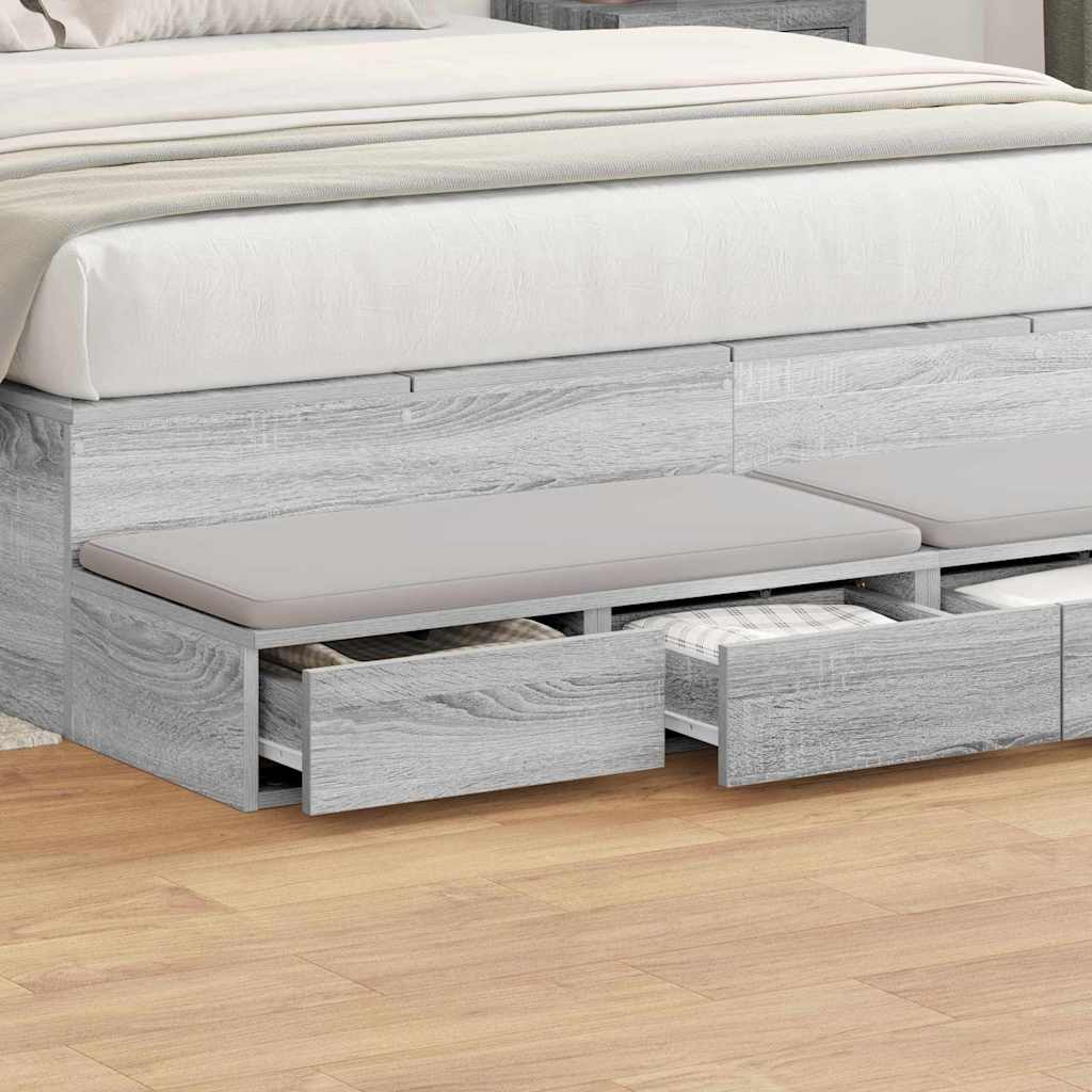 Ladice za krevet s ladicama Siva Sonoma 135 x 36,5 x 16,5 cm