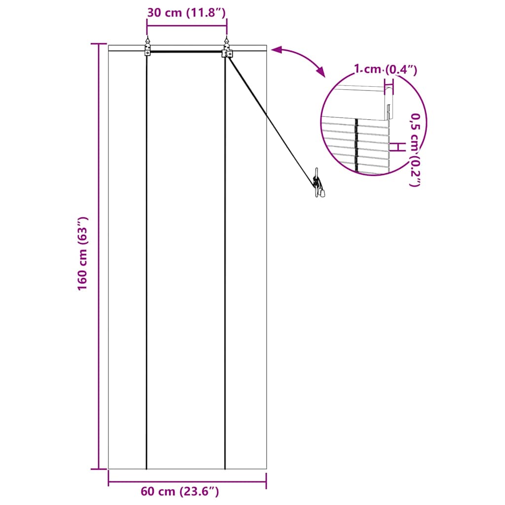 Bambus rolete Smeđa 60 x 160 cm Bambus