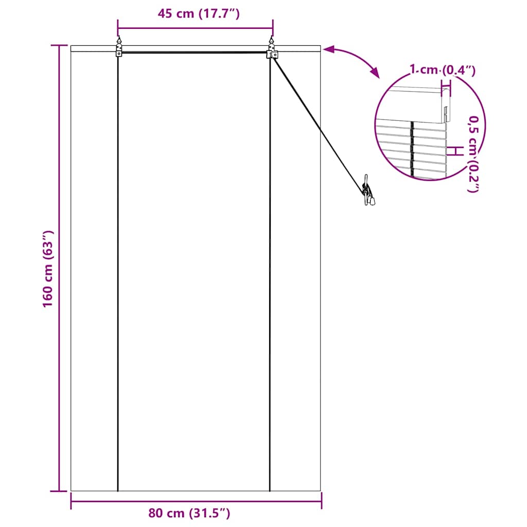 Bambus rolete Smeđa 80 x 160 cm Bambus