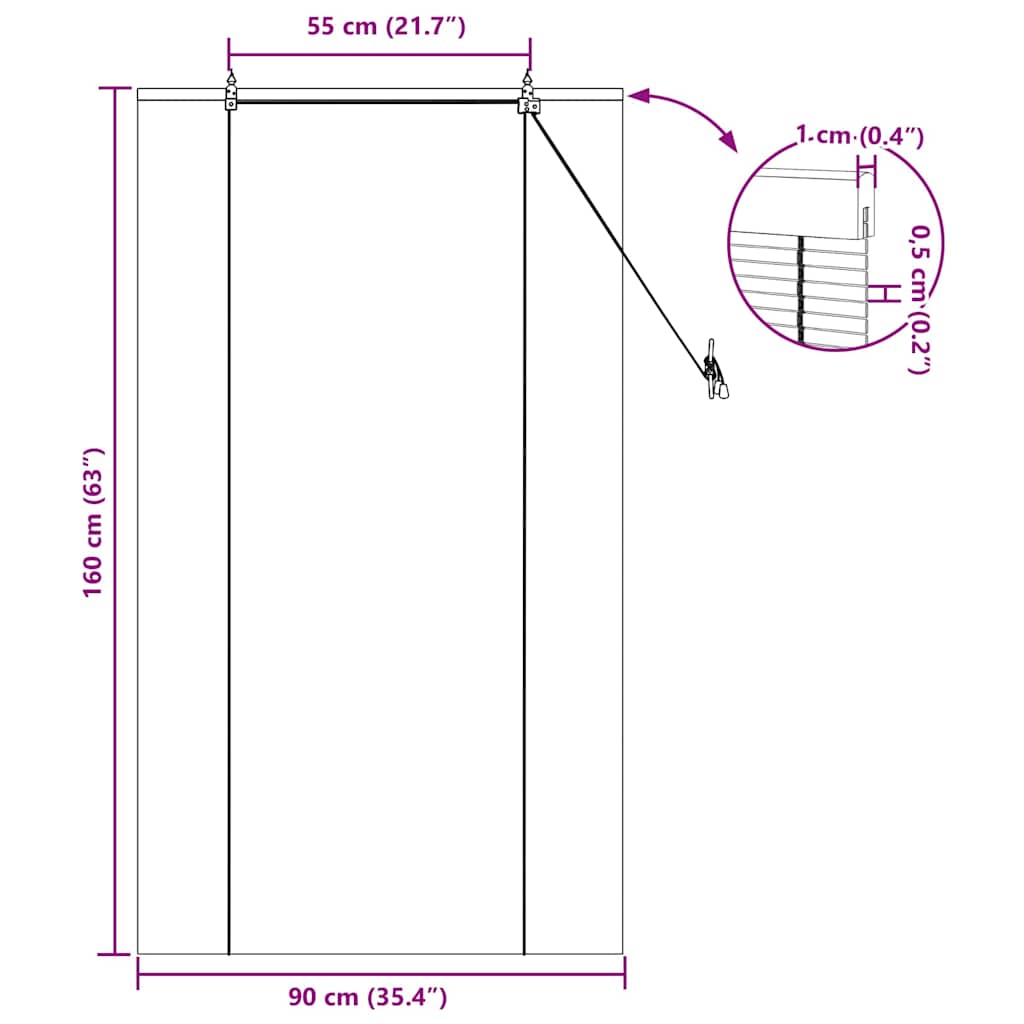 Bambus rolete Smeđa 90 x 160 cm Bambus