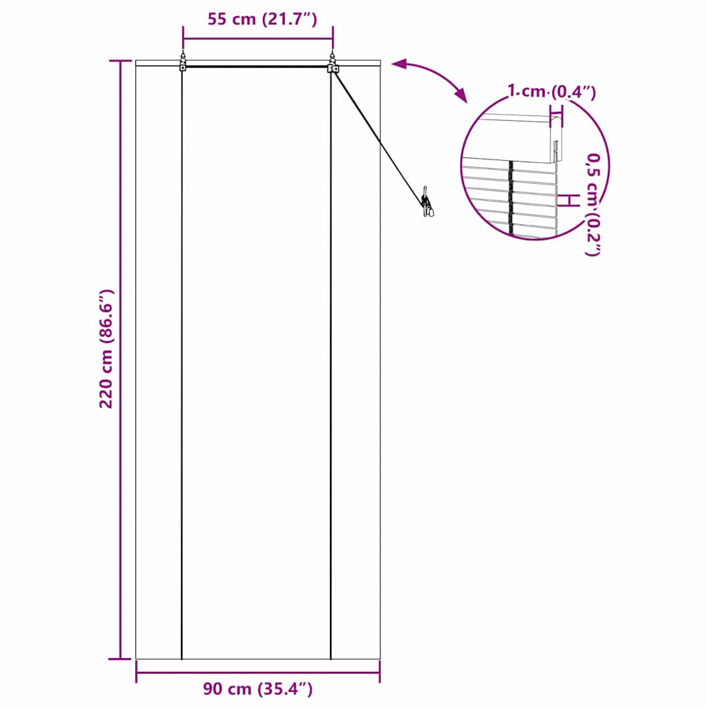 Bambus rolete Smeđa 90 x 220 cm Bambus