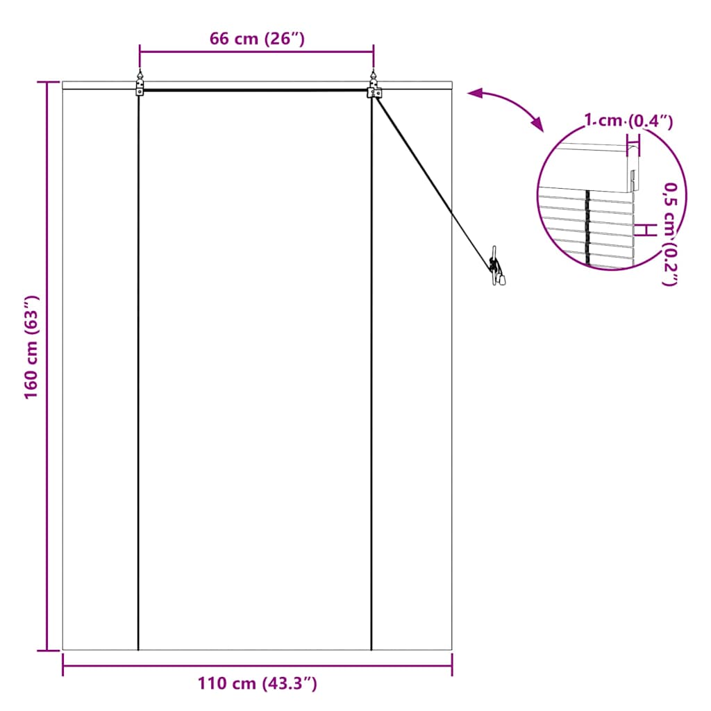 Bambus rolete Žuta 110 x 160 cm Bambus