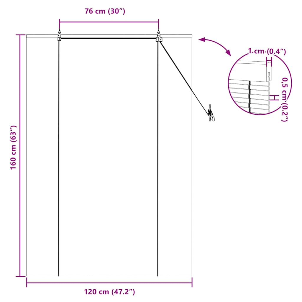 Bambus rolete Žuta 120 x 160 cm Bambus