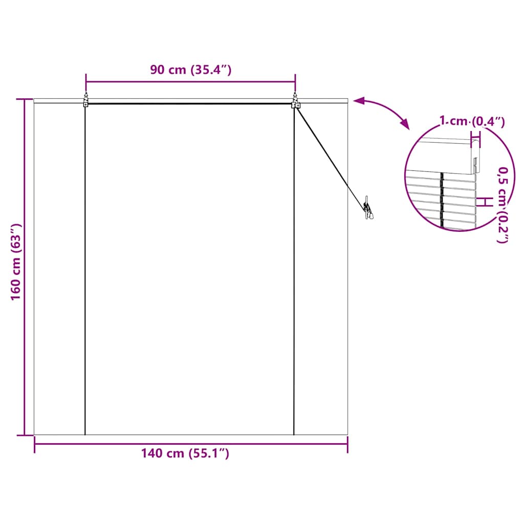 Bambus rolete Žuta 140 x 160 cm Bambus