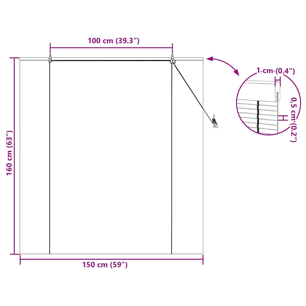 Bambus rolete Žuta 150 x 160 cm Bambus