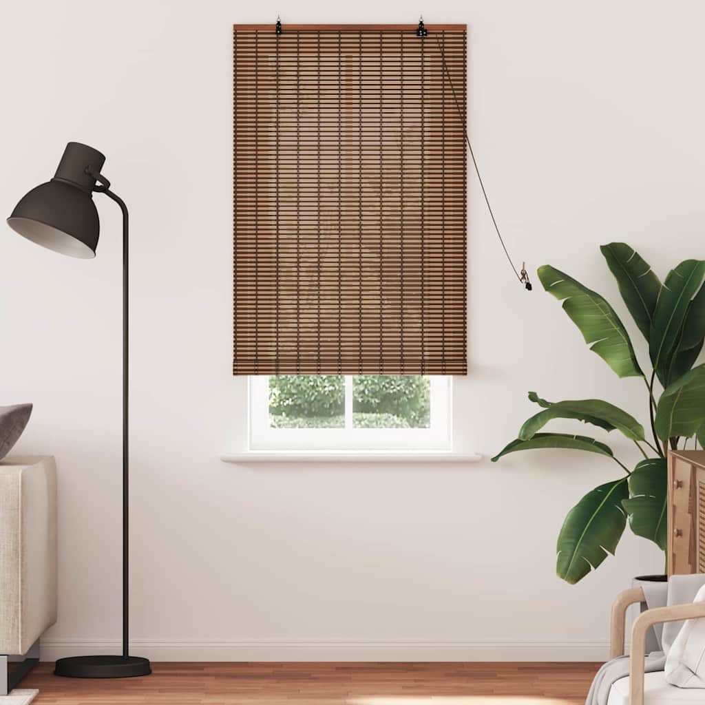 Rolo zavjesa sa zavjesama Smeđa 80 x 220 cm bambus