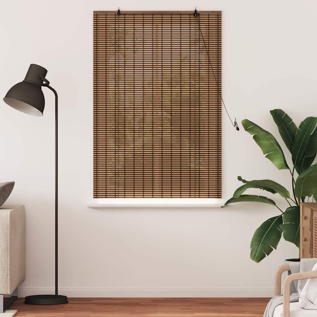 Rolo zavjesa sa zavjesama Smeđa 100 x 160 cm bambus