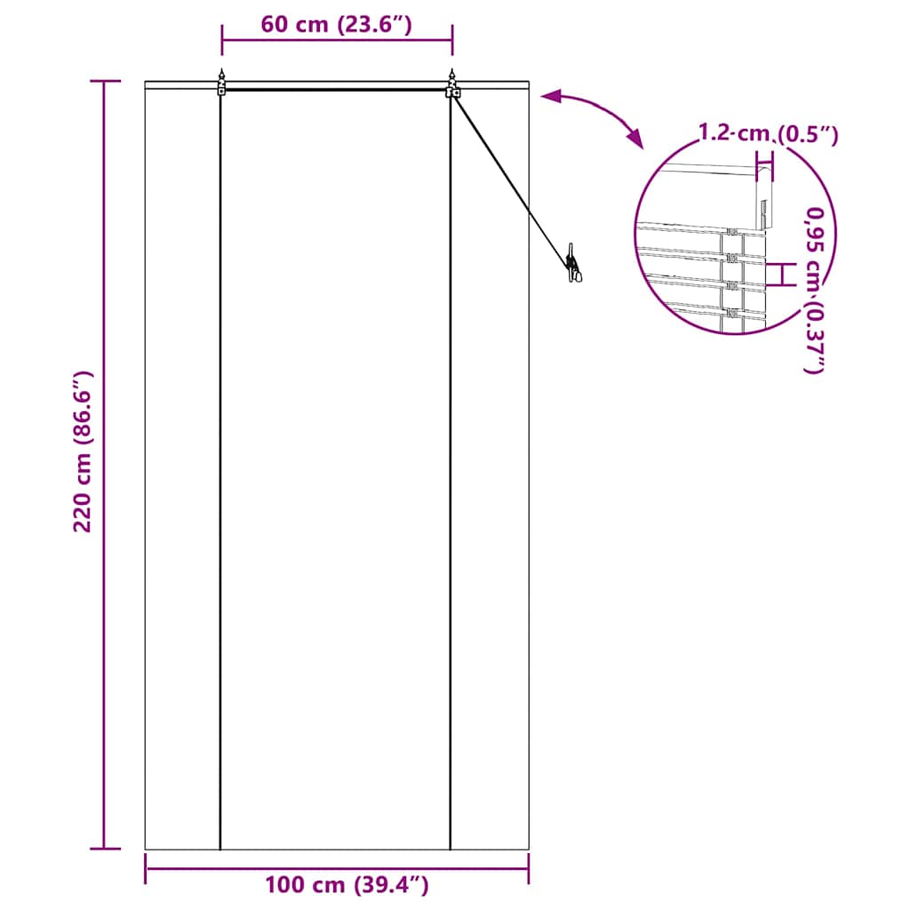 Rolo zavjesa sa zavjesama Smeđa 100 x 220 cm bambus