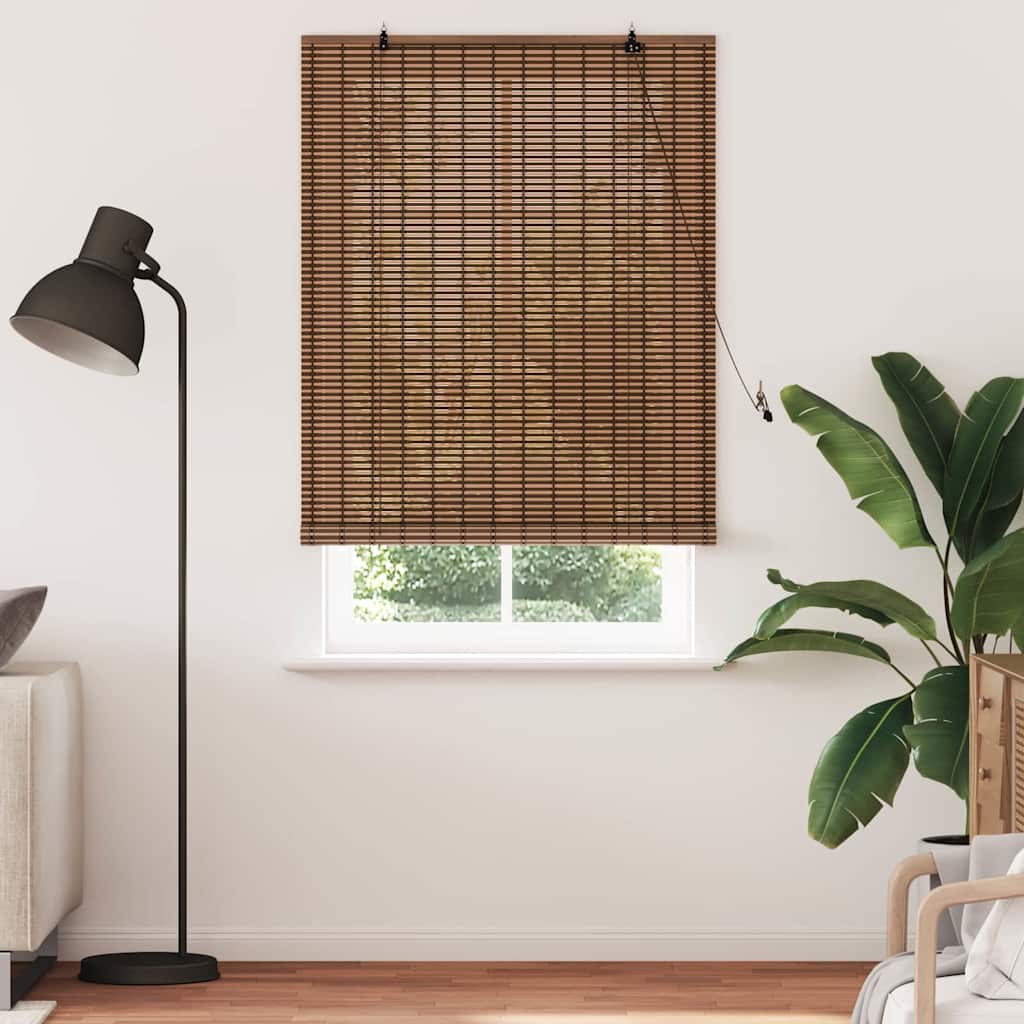 Rolo zavjesa sa zavjesama Smeđa 110 x 220 cm bambus