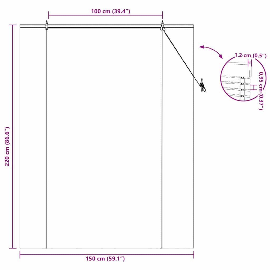Rolo zavjesa sa zavjesama Smeđa 150 x 220 cm bambus