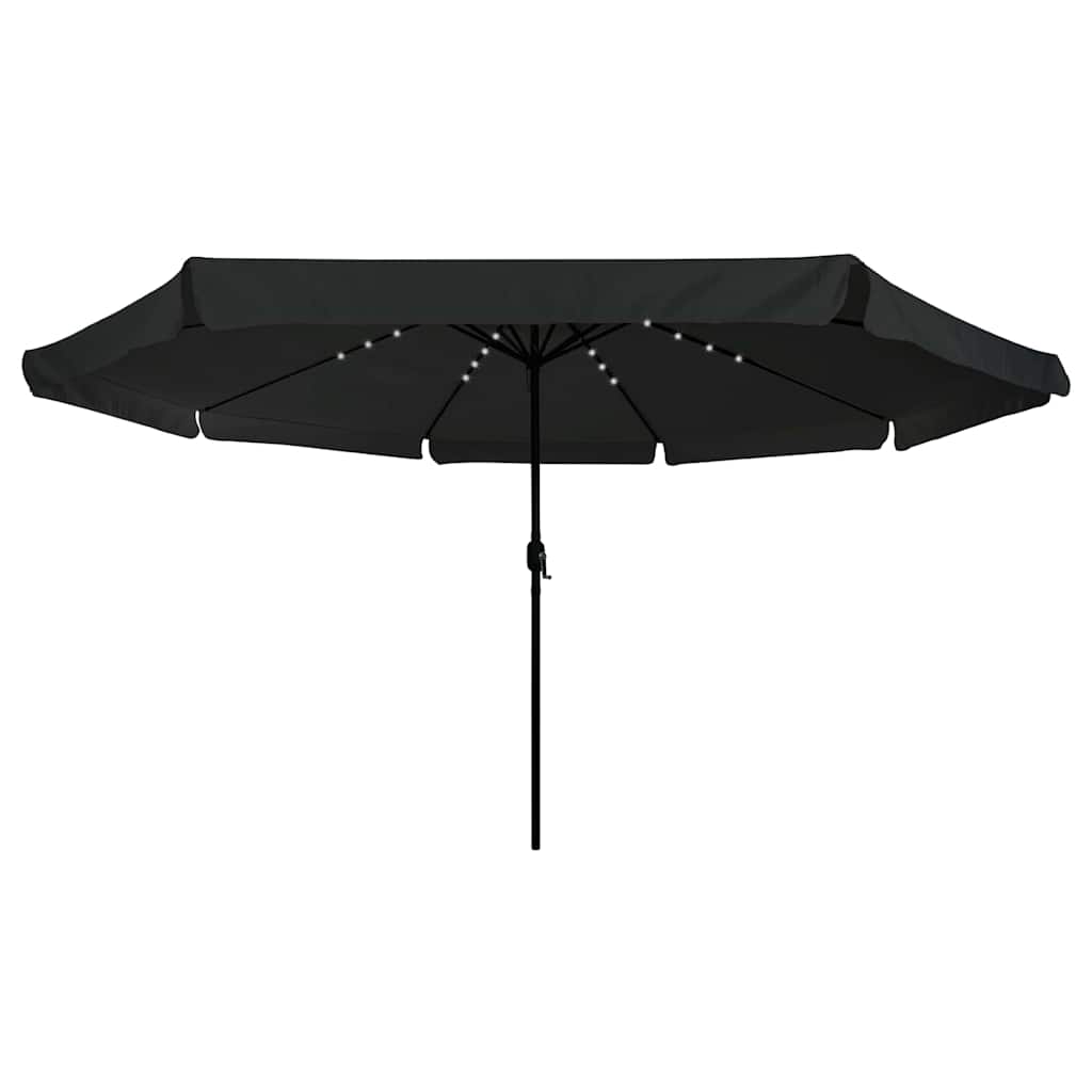 Vrtni suncobran S LED lampica Crna 395 x 395 x 245 cm Poliester