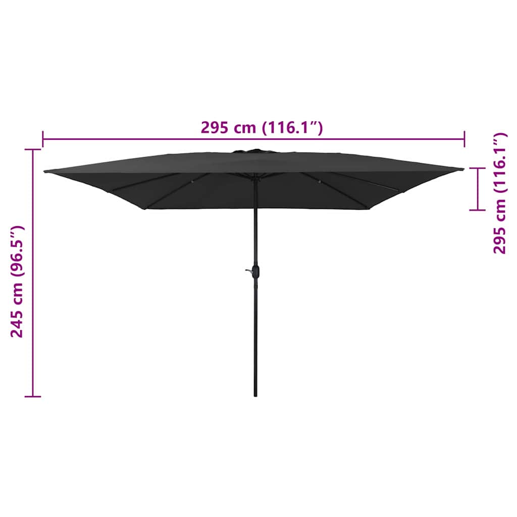 Vrtni suncobran Antracit 295 x 295 x 245 cm Poliester i čelik