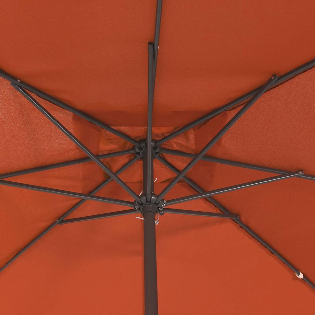 Vrtni suncobran Terakota 295 x 295 x 245 cm Poliester i čelik